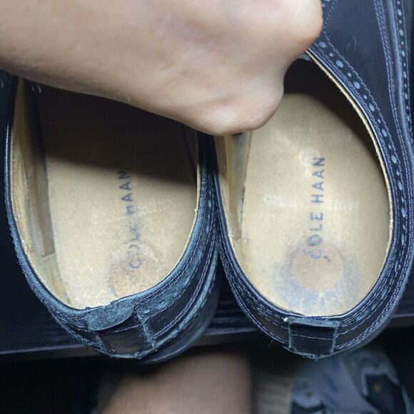 Cole Haan Zerogrand Oxford Mens 11.5 Black Leather Wingtip Longwing Shoes C21134 - Picture 8 of 12